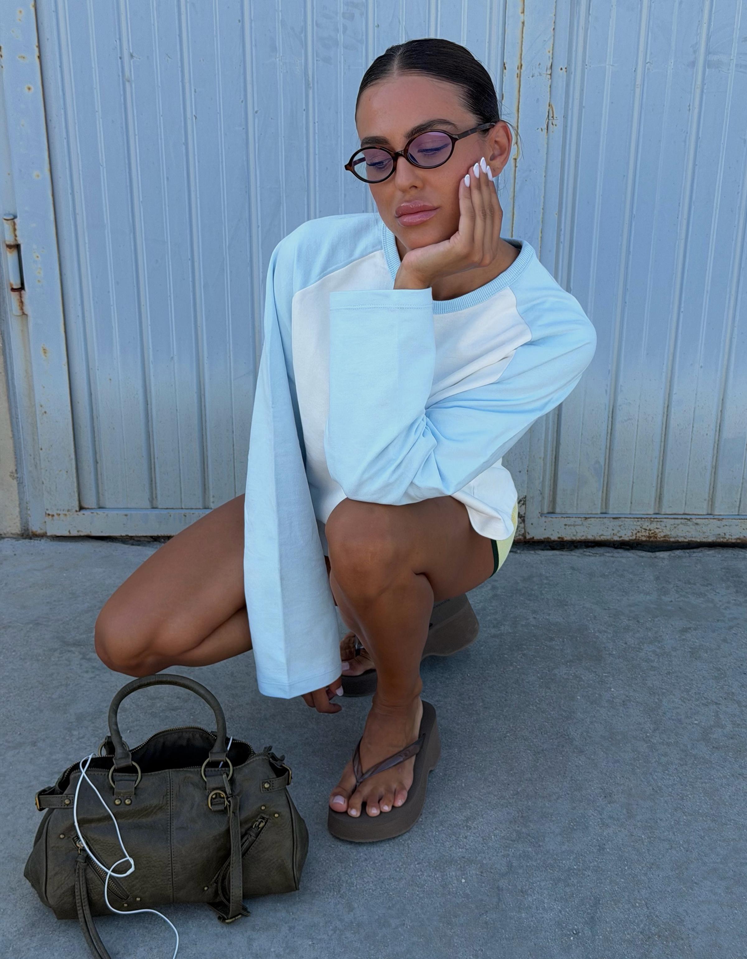 Round neck raglan jumper — Off white