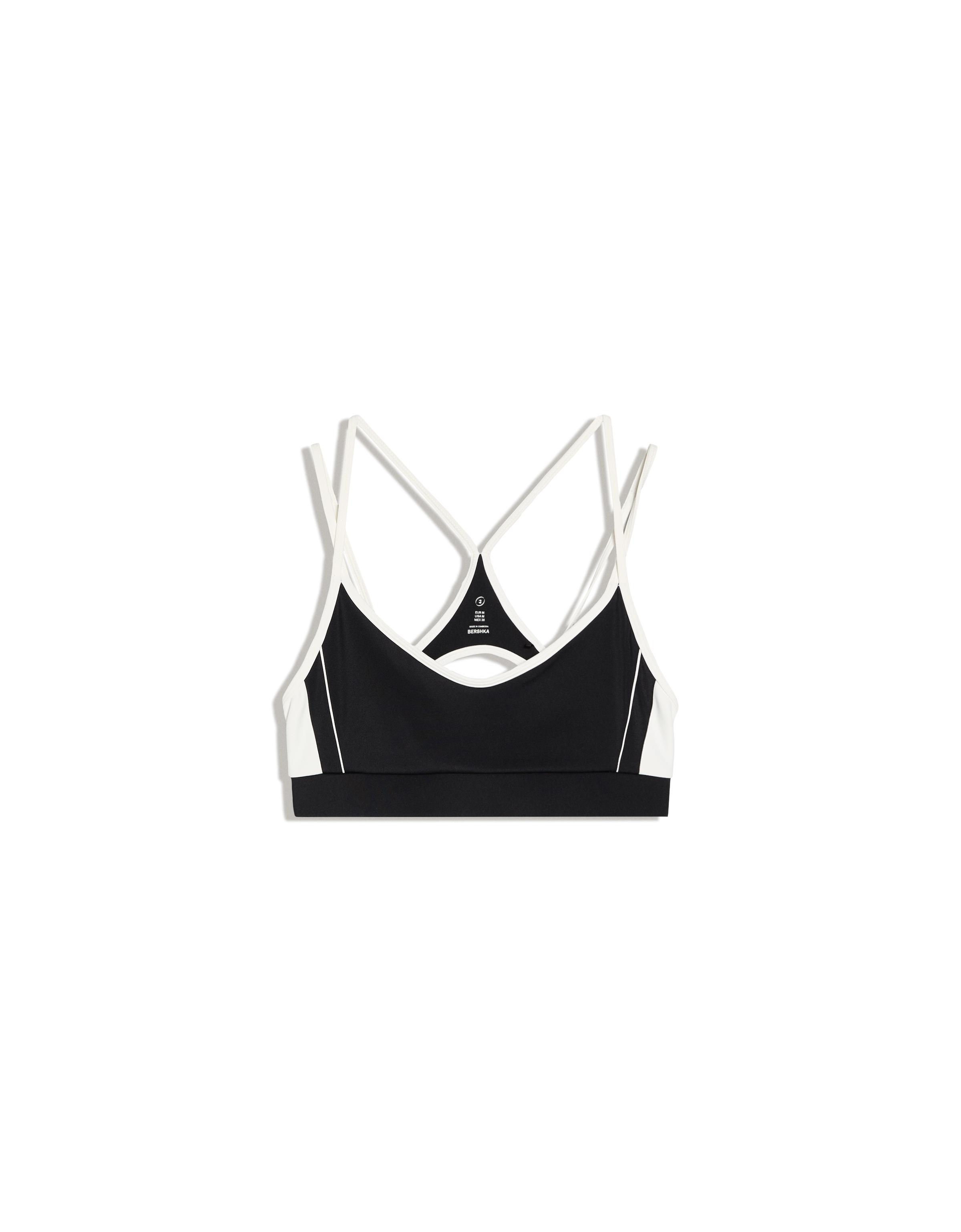 Breathable & Quick Dry contrast technical fabric top — Black