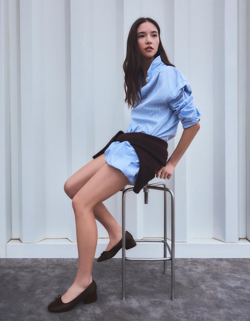 Bailarina tacón-Marrón