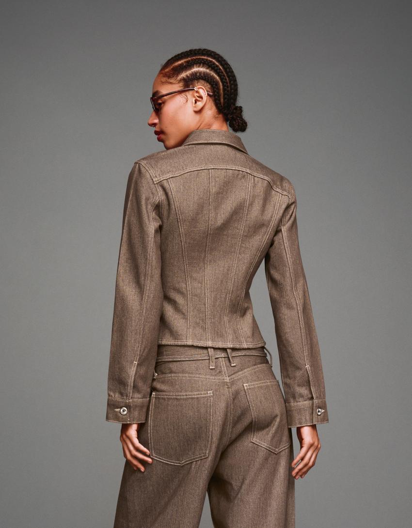 Veste en jean-Marron