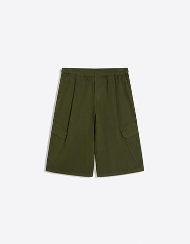 Elasticated waist cargo Bermuda shorts — Khaki 5