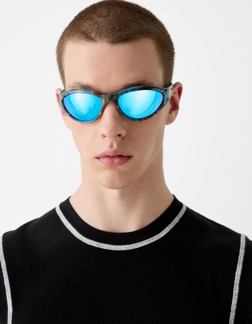 Lunettes BERSSSHKA X SSSTUFFF imprimées-Bleu-3