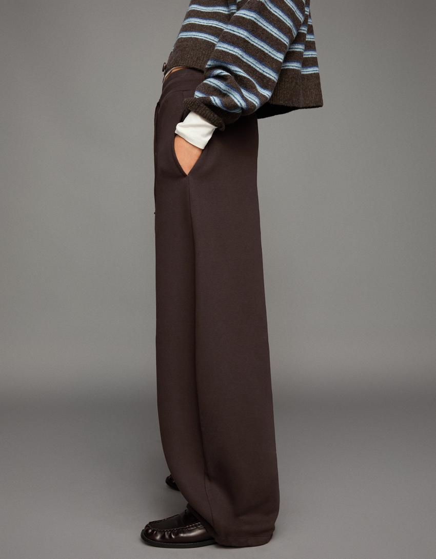 Pantaloni felpati barrel fit stopper-Marrone