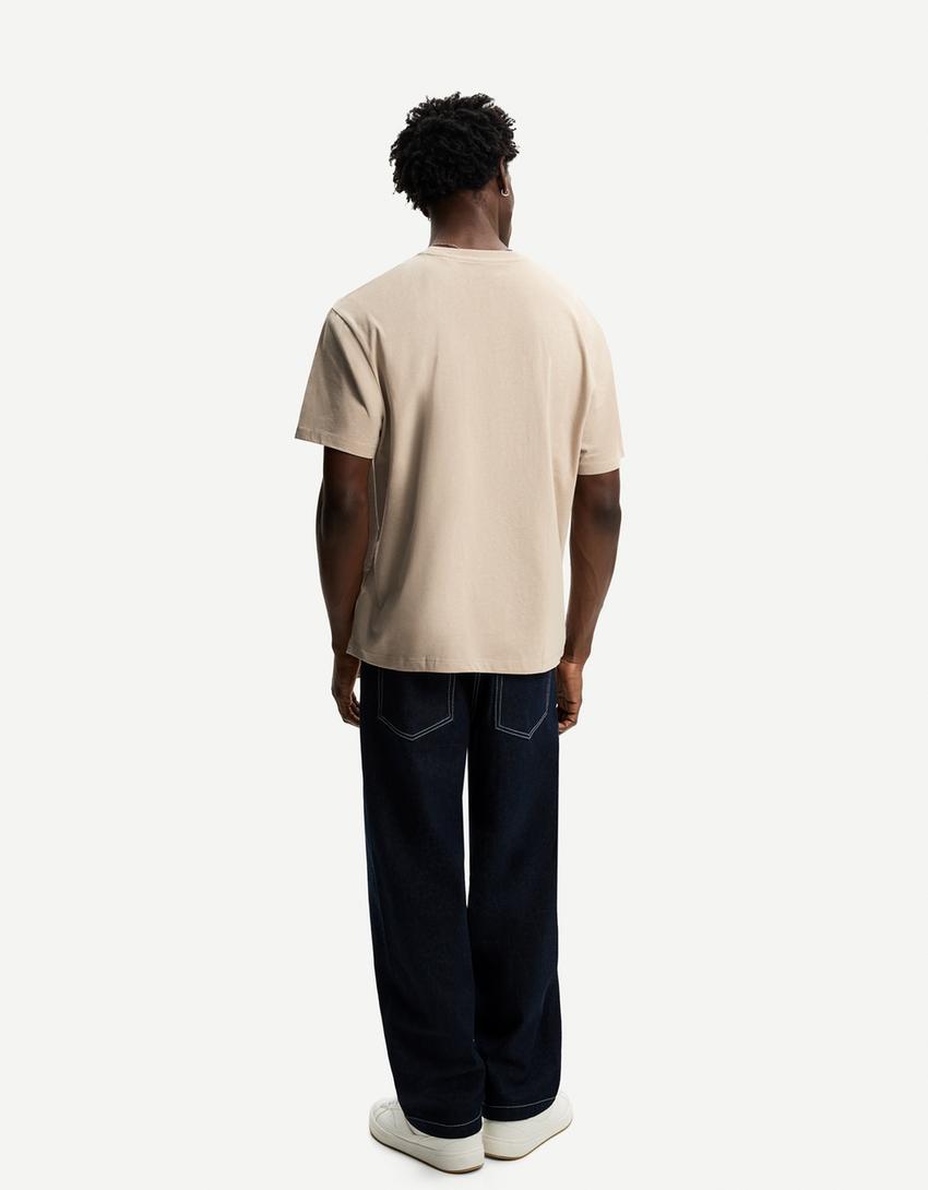 T-Shirt im Boxy Fit-Camel-1