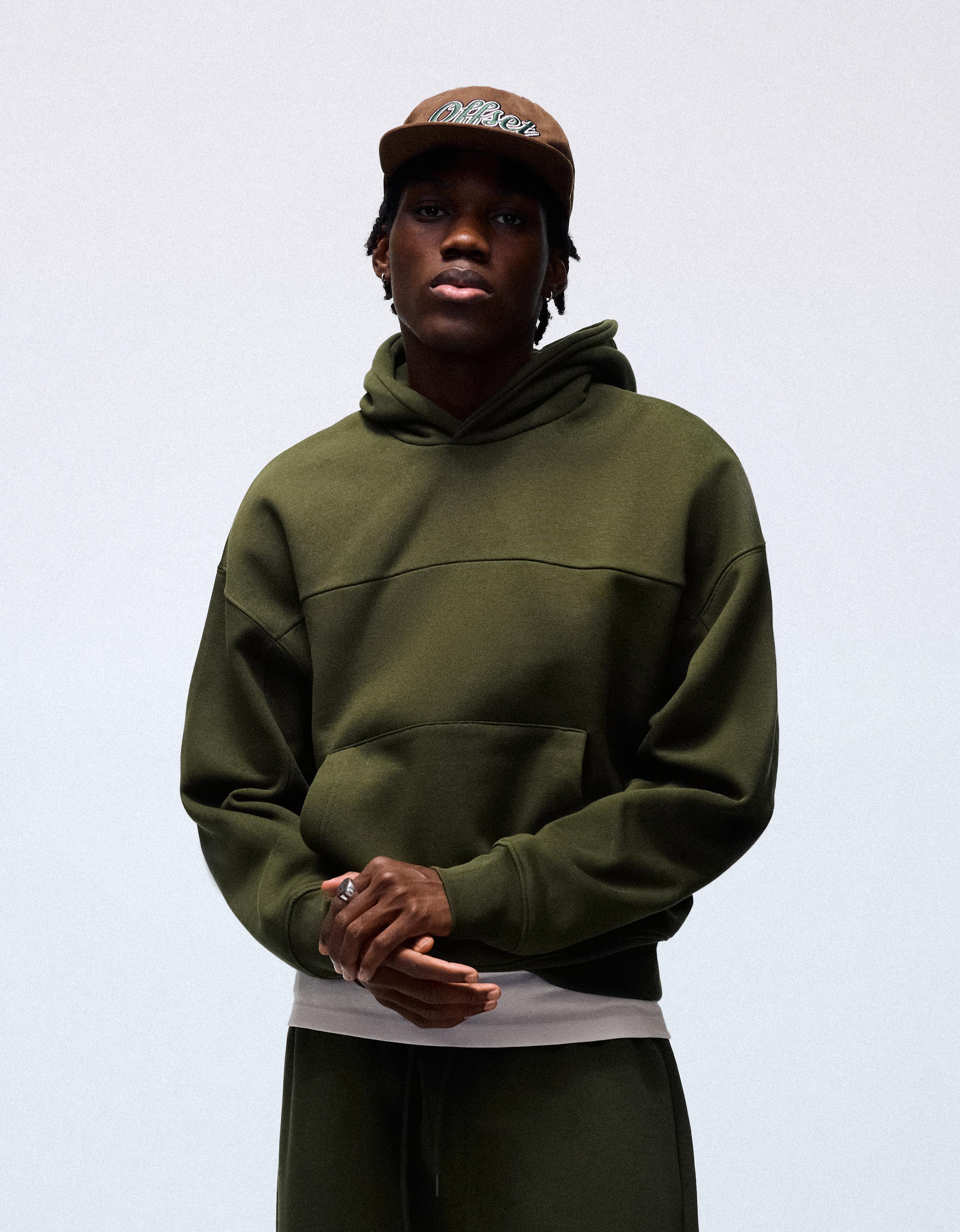 Bershka Sudadera Capucha Hombre L Verde