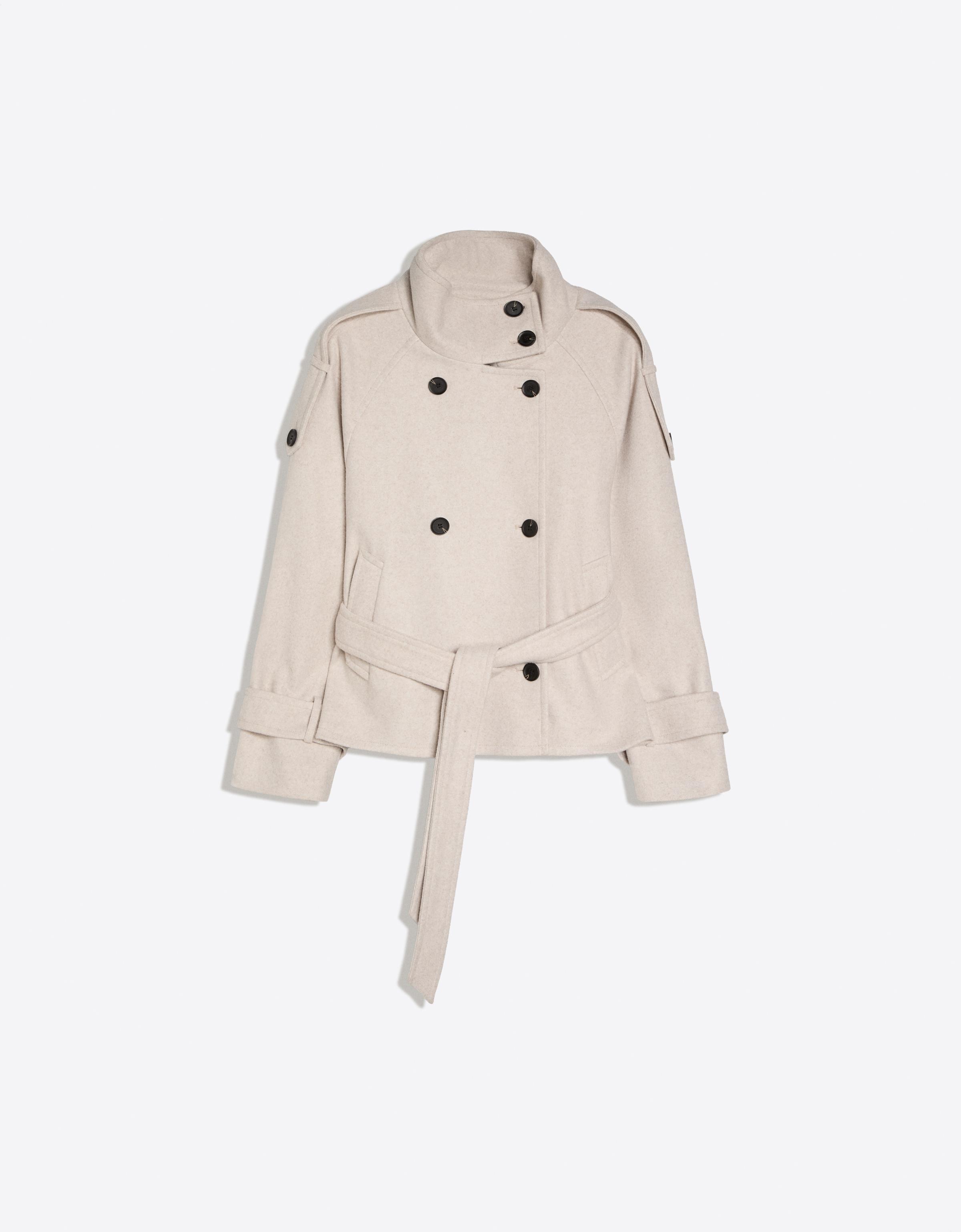 Funnel neck trench jacket — Beige