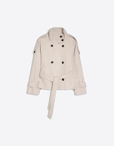 Soft-touch funnel neck trench jacket — Beige 5