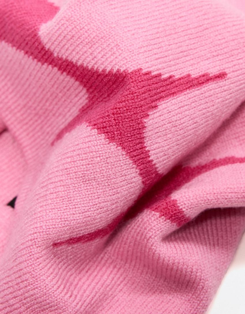 Gorro beanie punto estrellas-Rosa