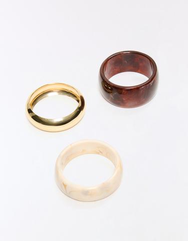 Pack of resin bracelets — Brown 2