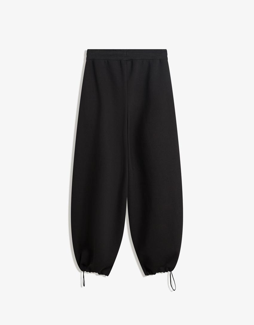 Pantalón felpa barrel stoppers-Negro-4