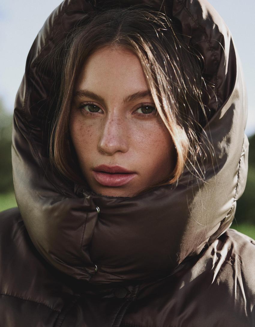 Water-repellent & thermal insulation puffer jacket-Brown