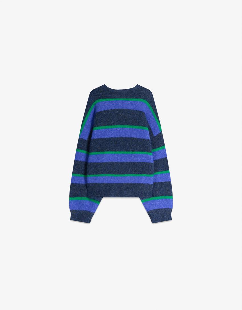 Multi-stripe sweater-Blue