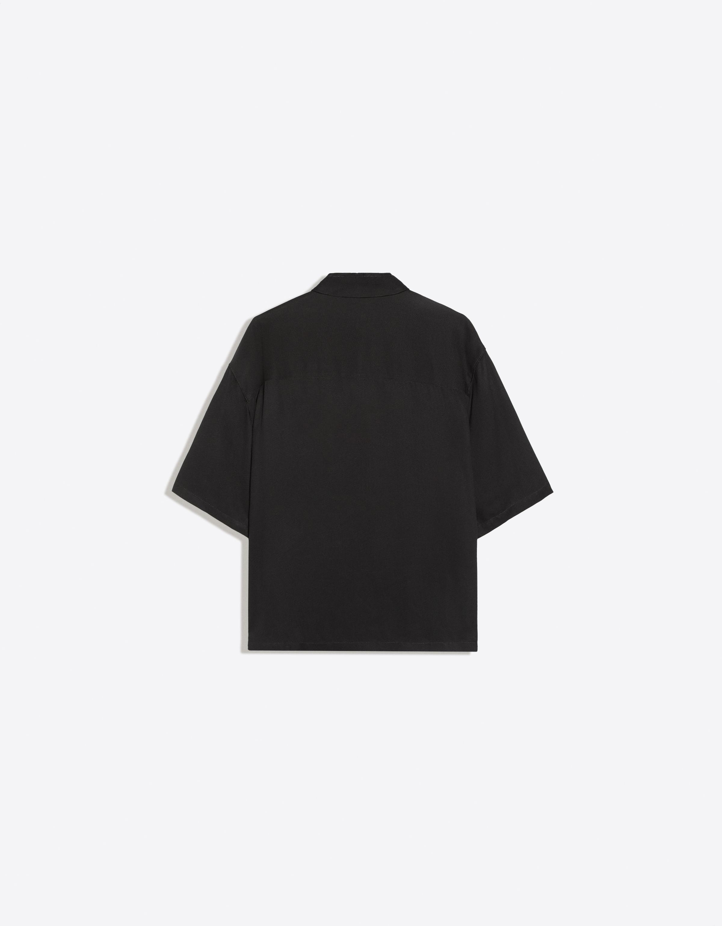 Short sleeve boxy shirt RAFAELA MASCARO — Black