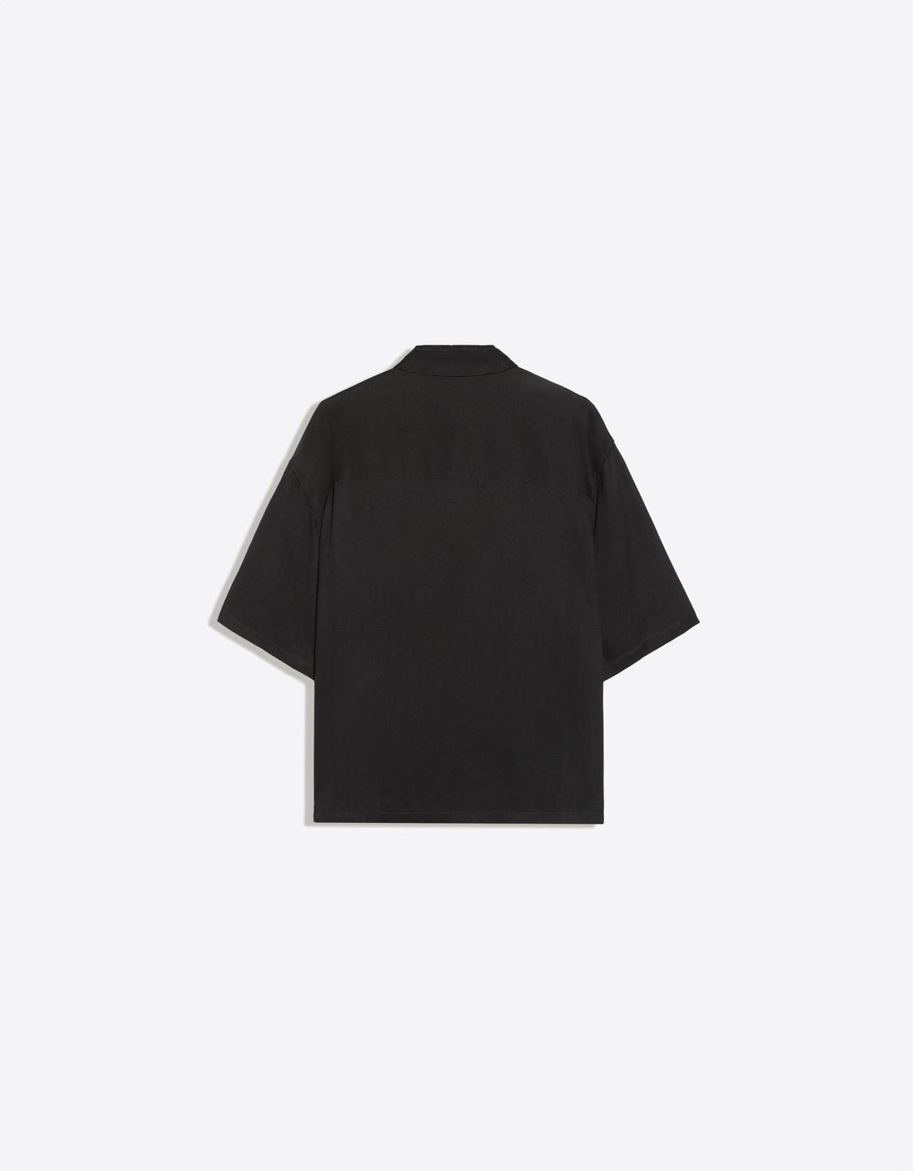 Short sleeve boxy shirt RAFAELA MASCARO — Black
