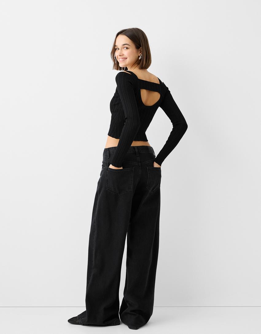 سويتر بأكمام طويلة-أسود-1