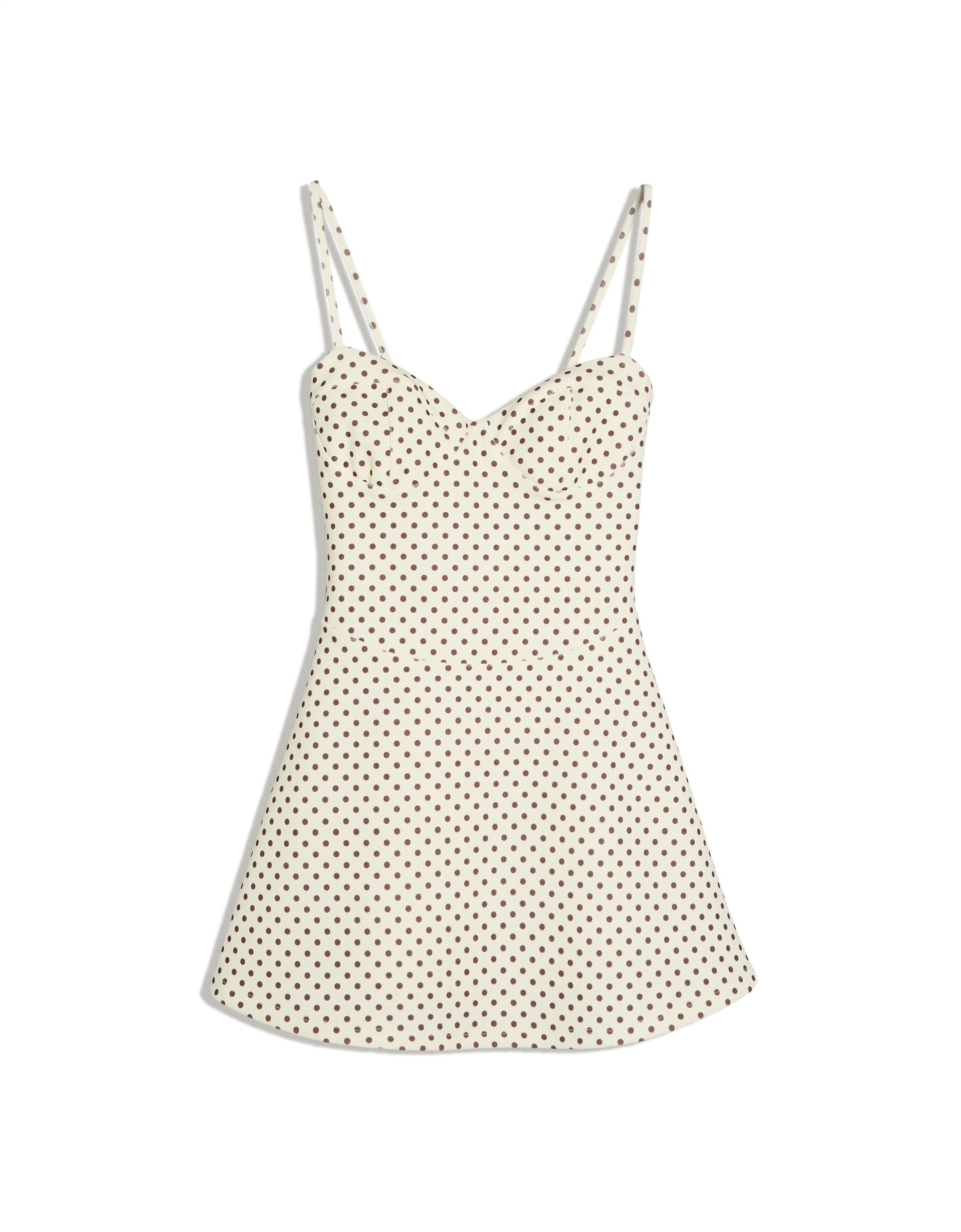 Mini strappy corset dress — Cream