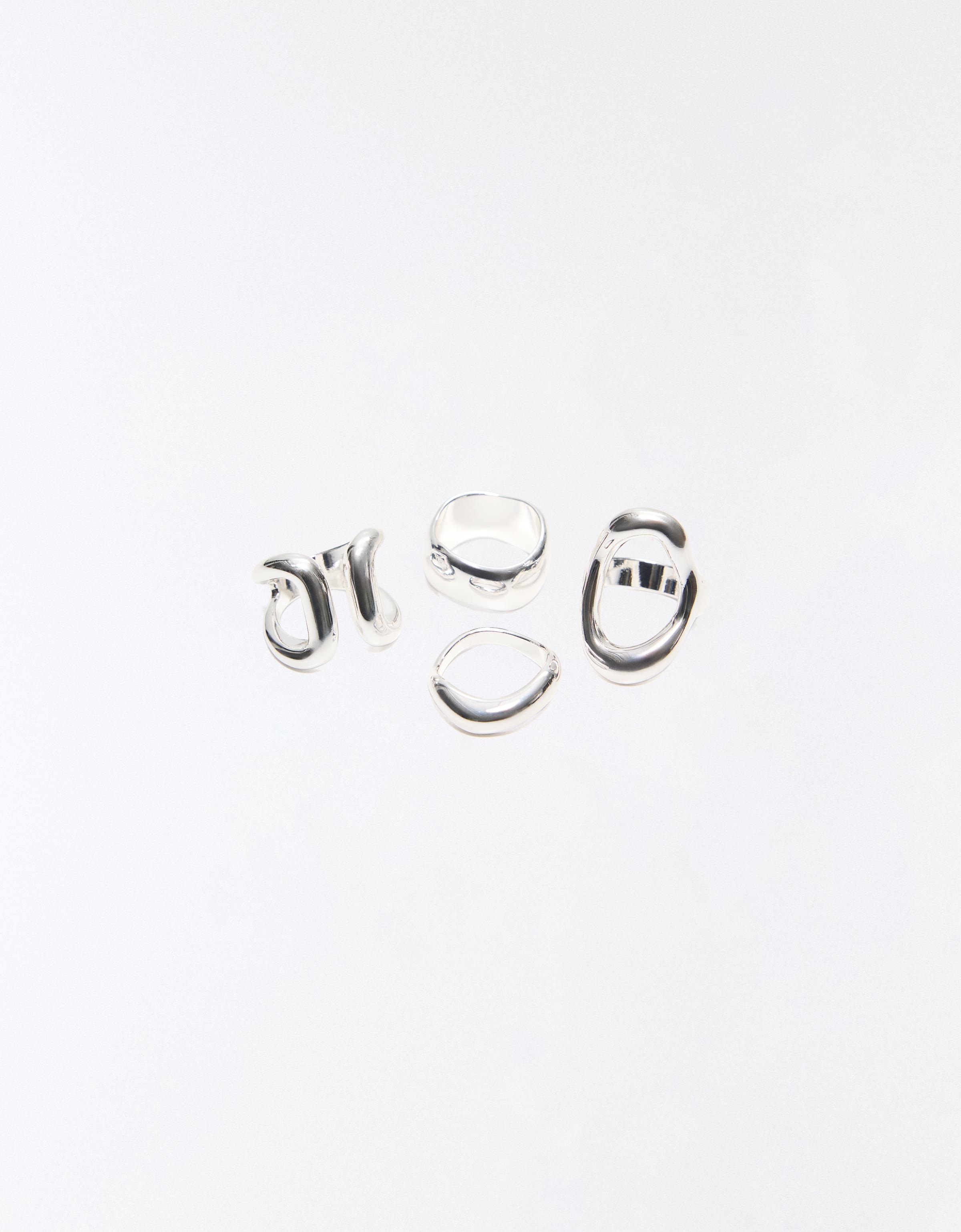Pack of oval rings — Silver