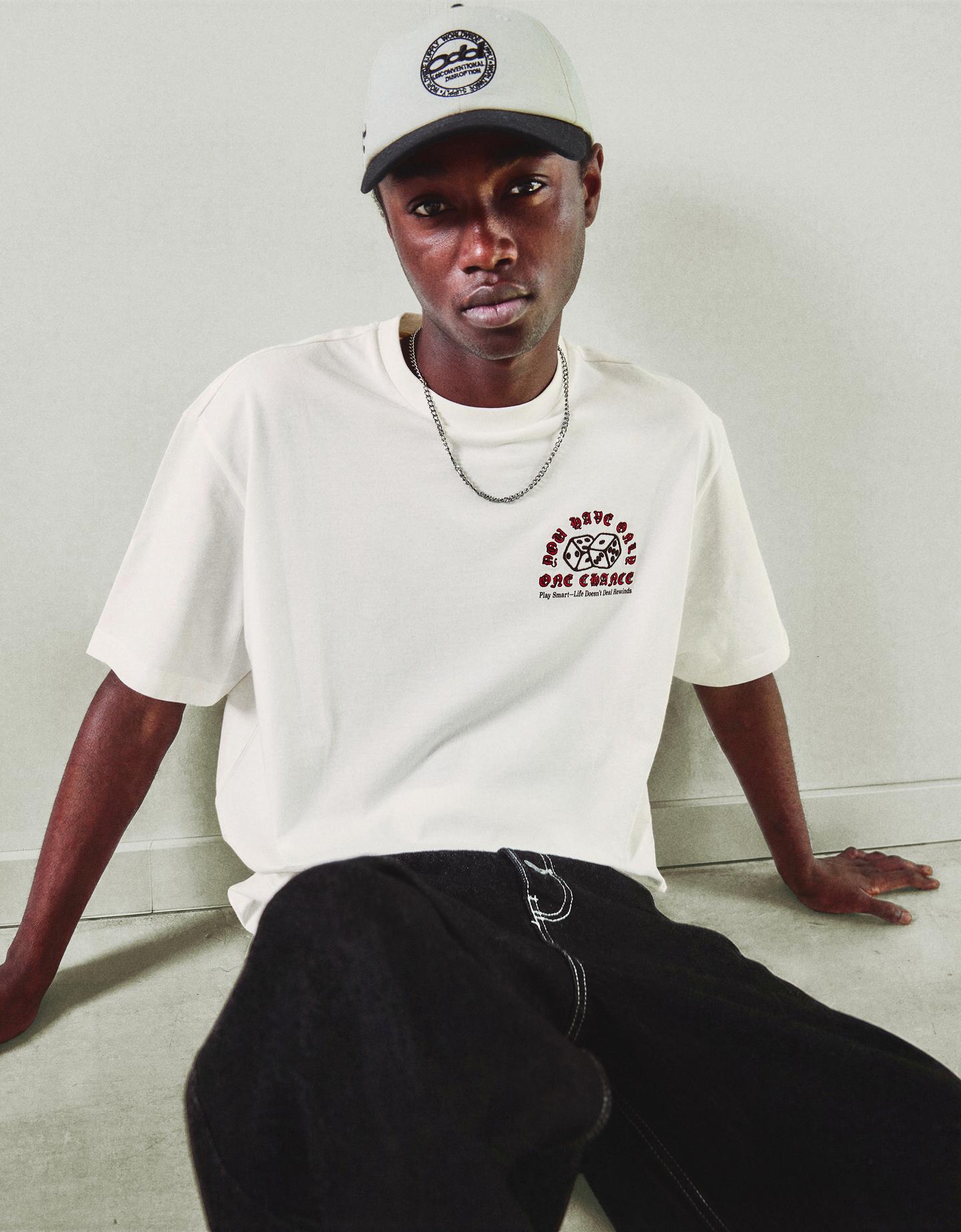 Bershka Maglietta A Maniche Corte Stampa Uomo S Bianco