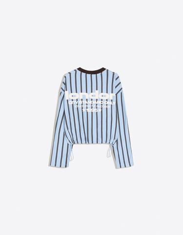 V-neck print sweatshirt — Light blue 6