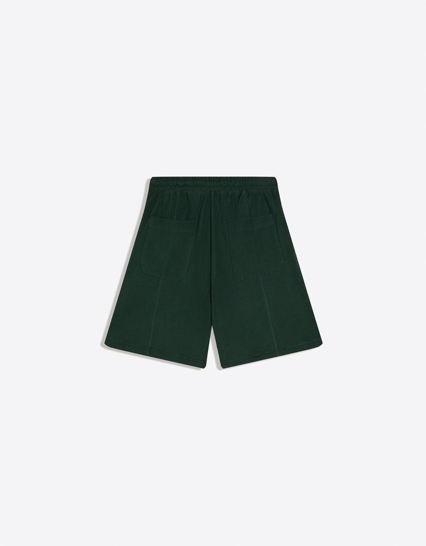 Twill Bermuda shorts-Green