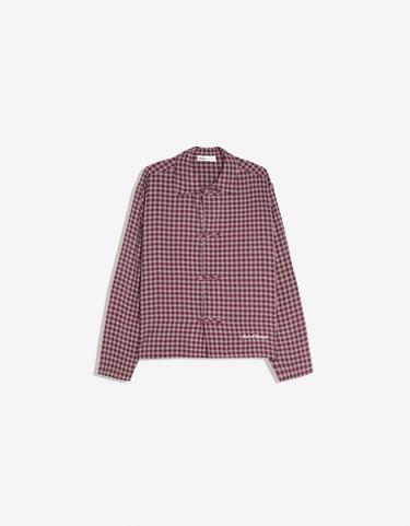 Checked long sleeve shirt with clasp — Maroon 5