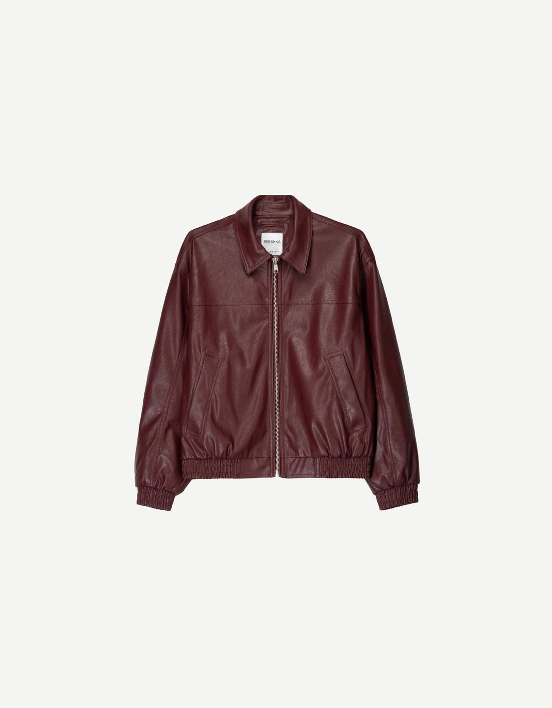 Faux leather oversize jacket