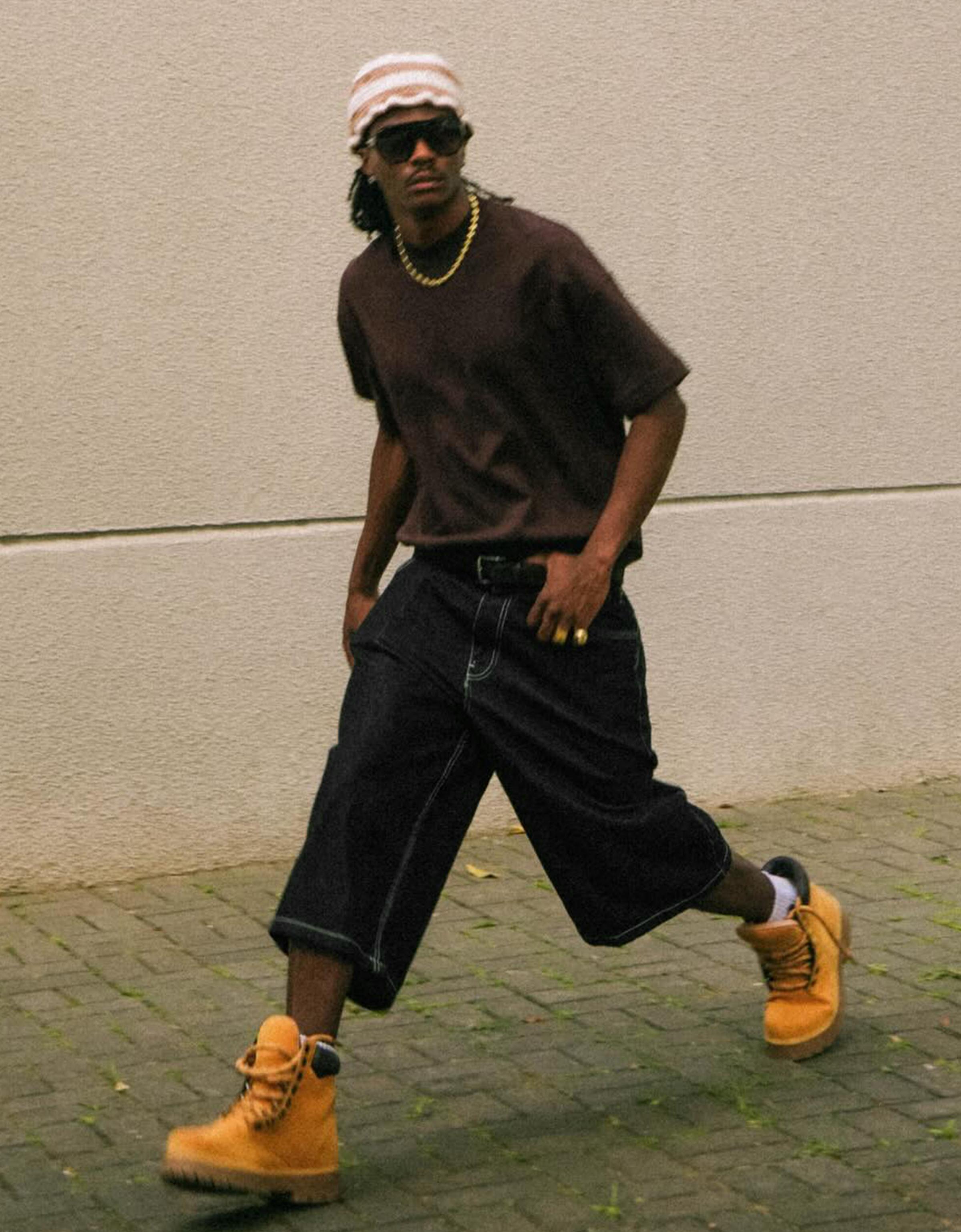 Super baggy denim Bermuda shorts — Black (alternate view)