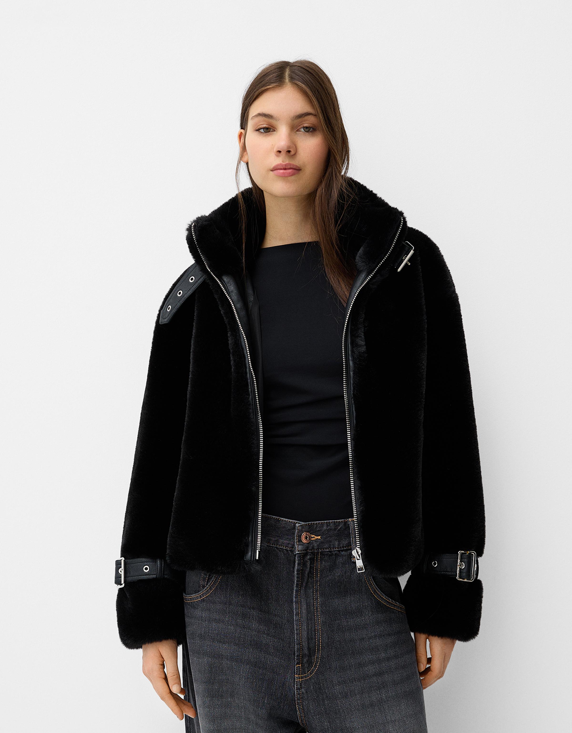 Veste fausse fourrure bershka sale