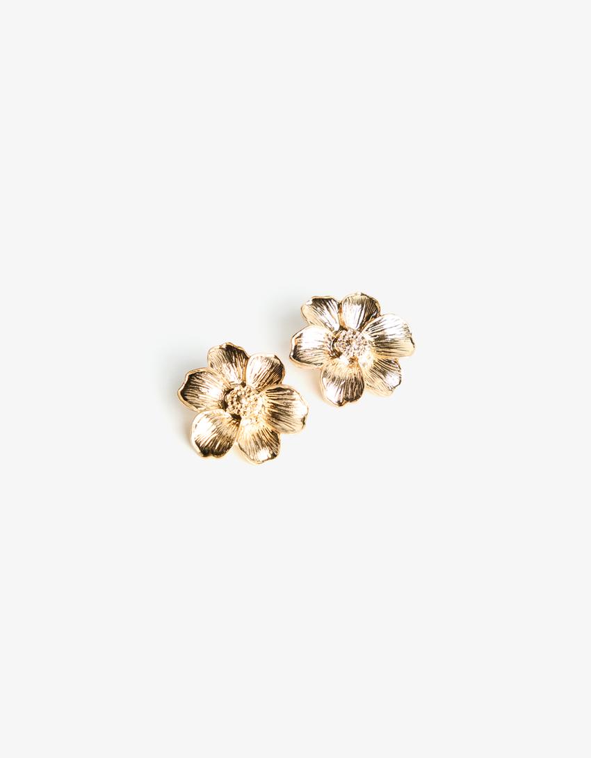 Pendientes flor-Oro-1