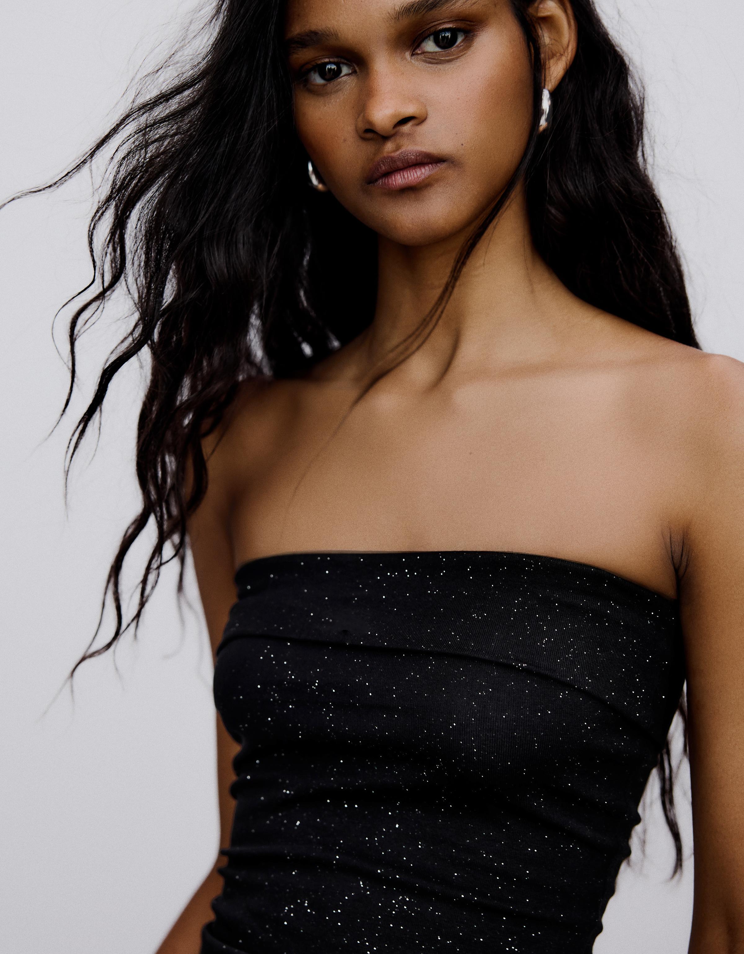 Parıltılı bandeau top - Görsel 9