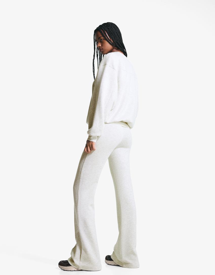 Pantalone flare modal-Siva-1