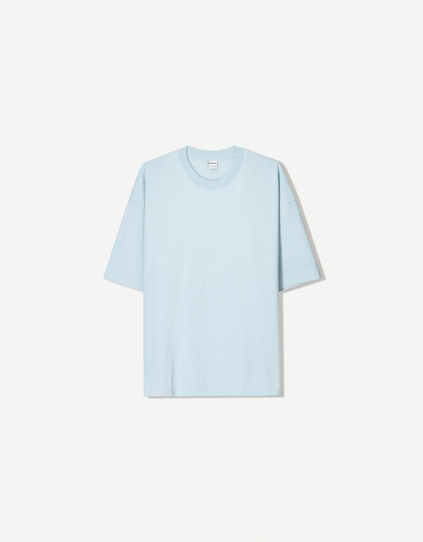 Oversize short sleeve T-shirt-Light blue