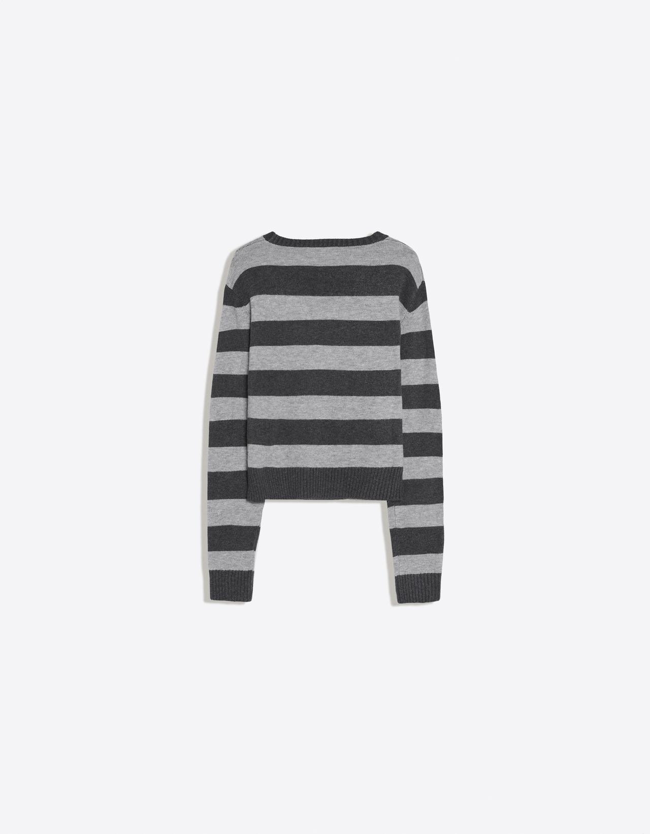 Bear round neck jumper — Grey