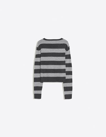 Bear round neck jumper — Grey 6