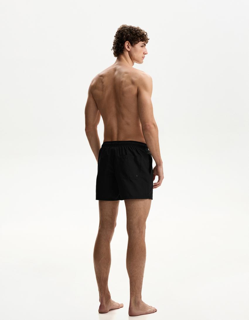 Plain swimming trunks-Black