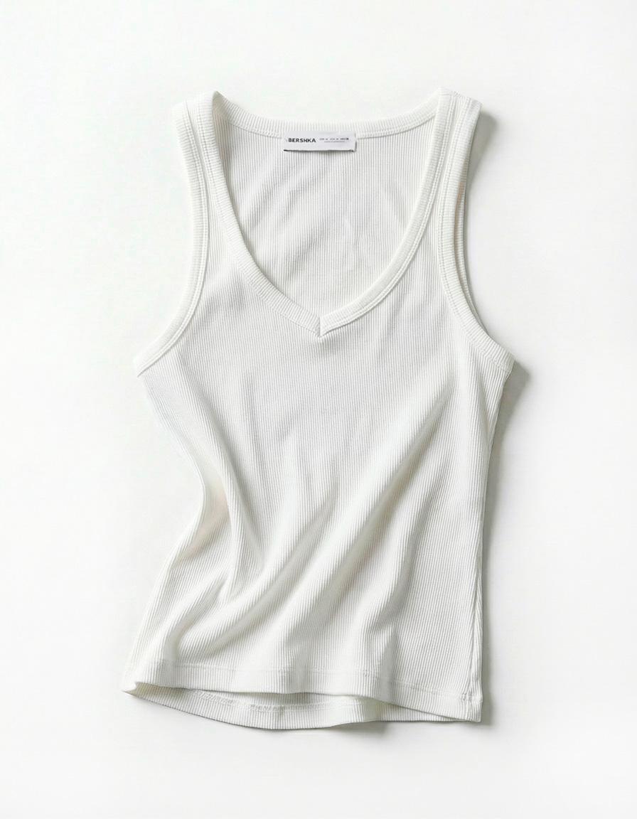 V-neck strappy vest top — Off white