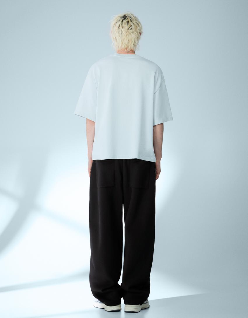 Balloon fit trousers-Black