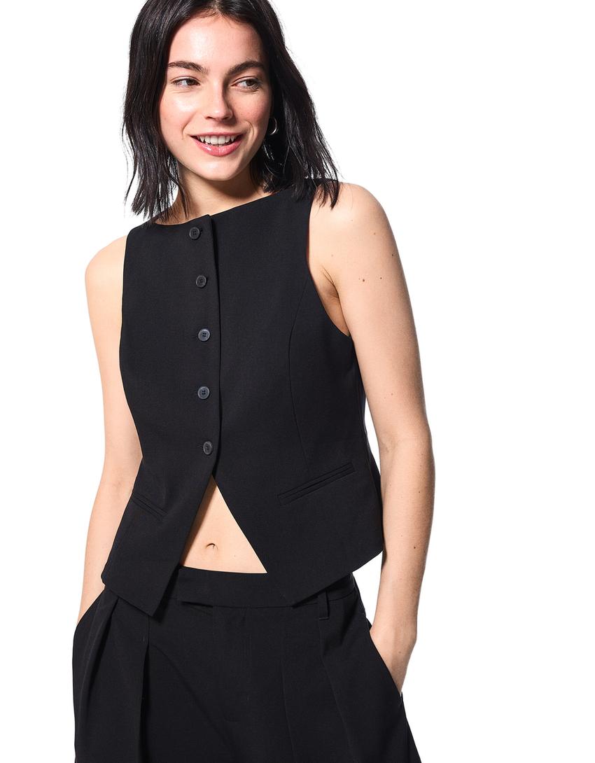Tailoring-Set mit Weste und Hose-Schwarz-1