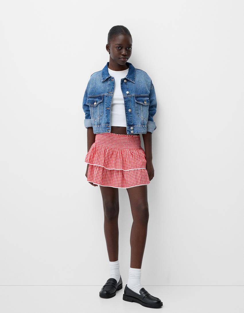 Falda Pantalon Flores Bershka Mini Falda Bershka Para Mujer Modalova