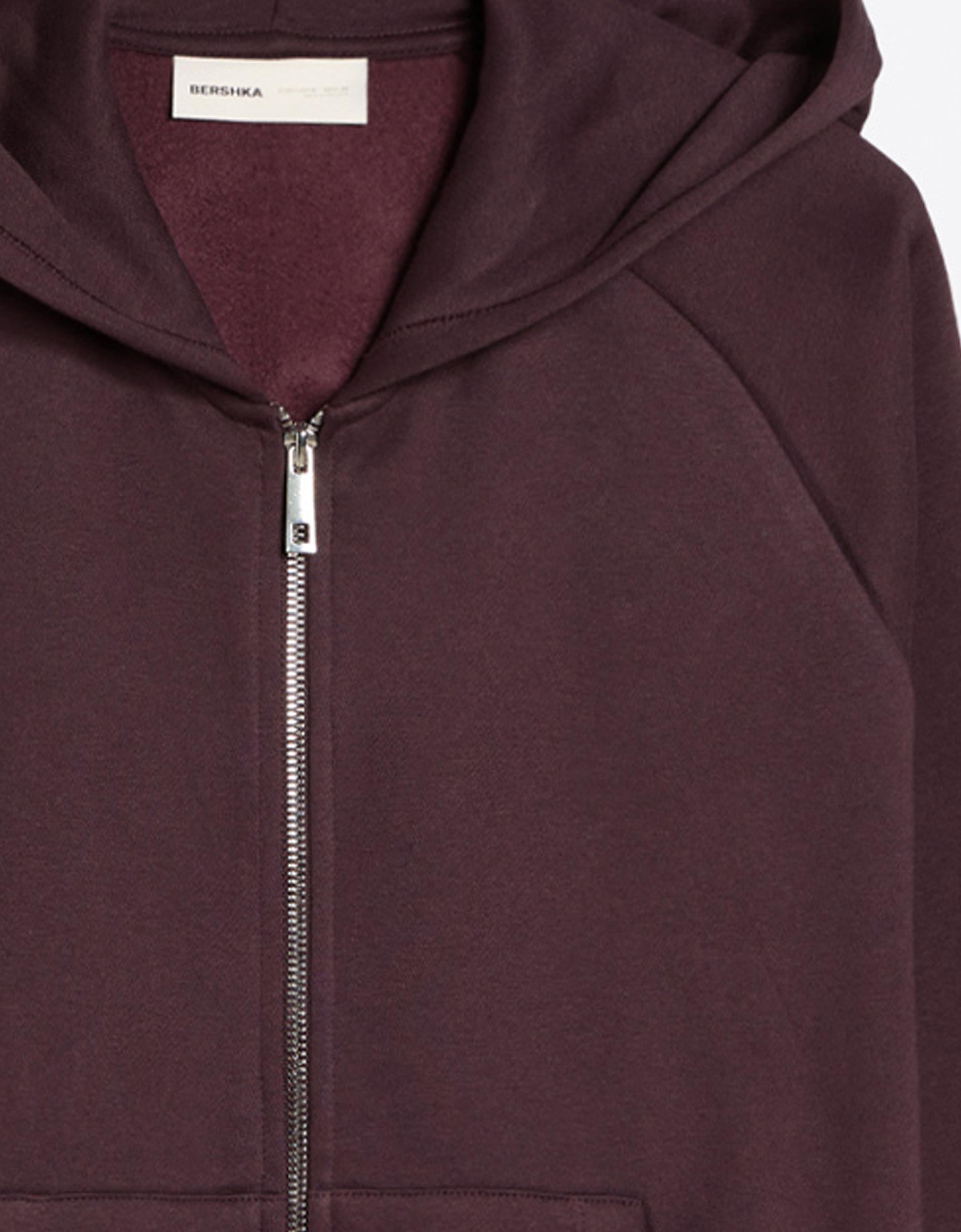 Zip-up plush hooded jacket — Violet
