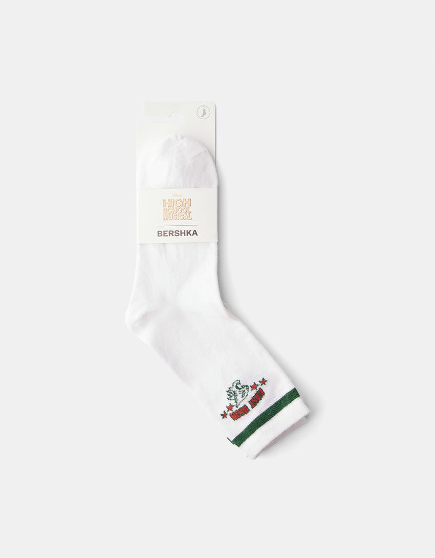 طقم من 3 جوارب بطبعة هاي سكول ميوزيكال-أبيض-4