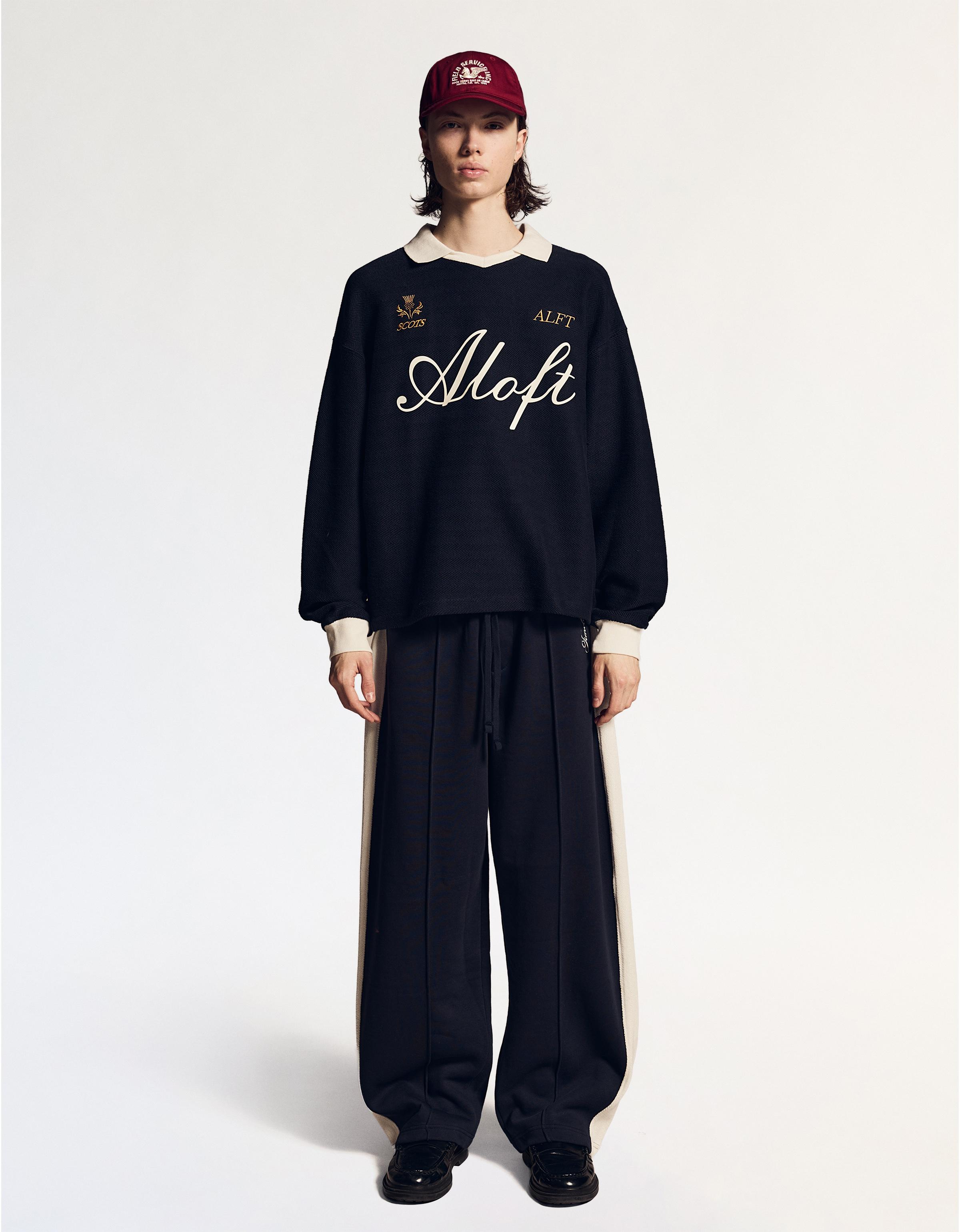 Baskılı boxy fit uzun kollu polo yaka tişört - Görsel 26