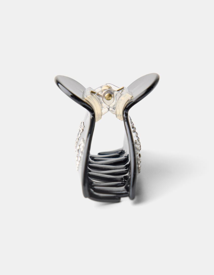 Pince cœur strass-Noir-3