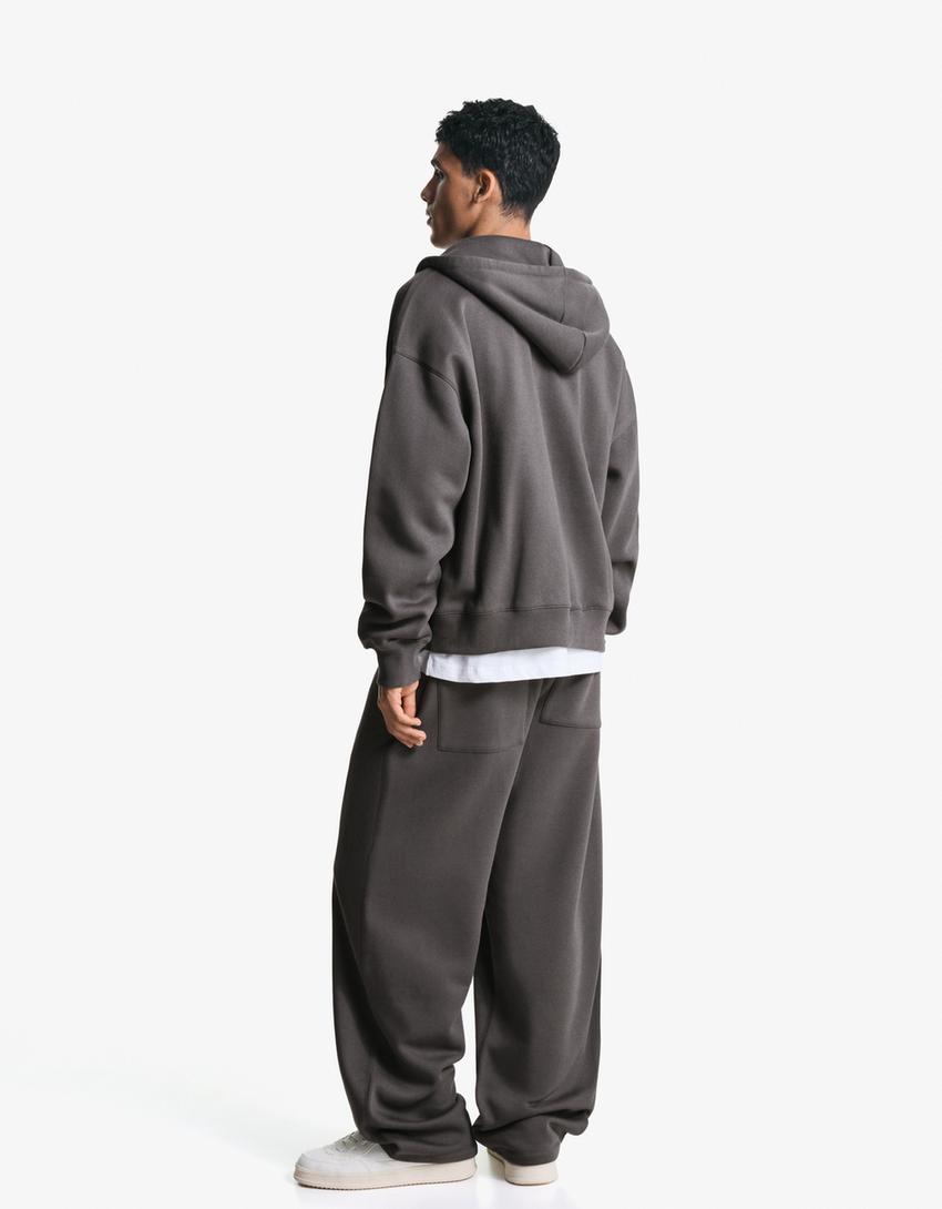 Balloon fit trousers-Grey-1