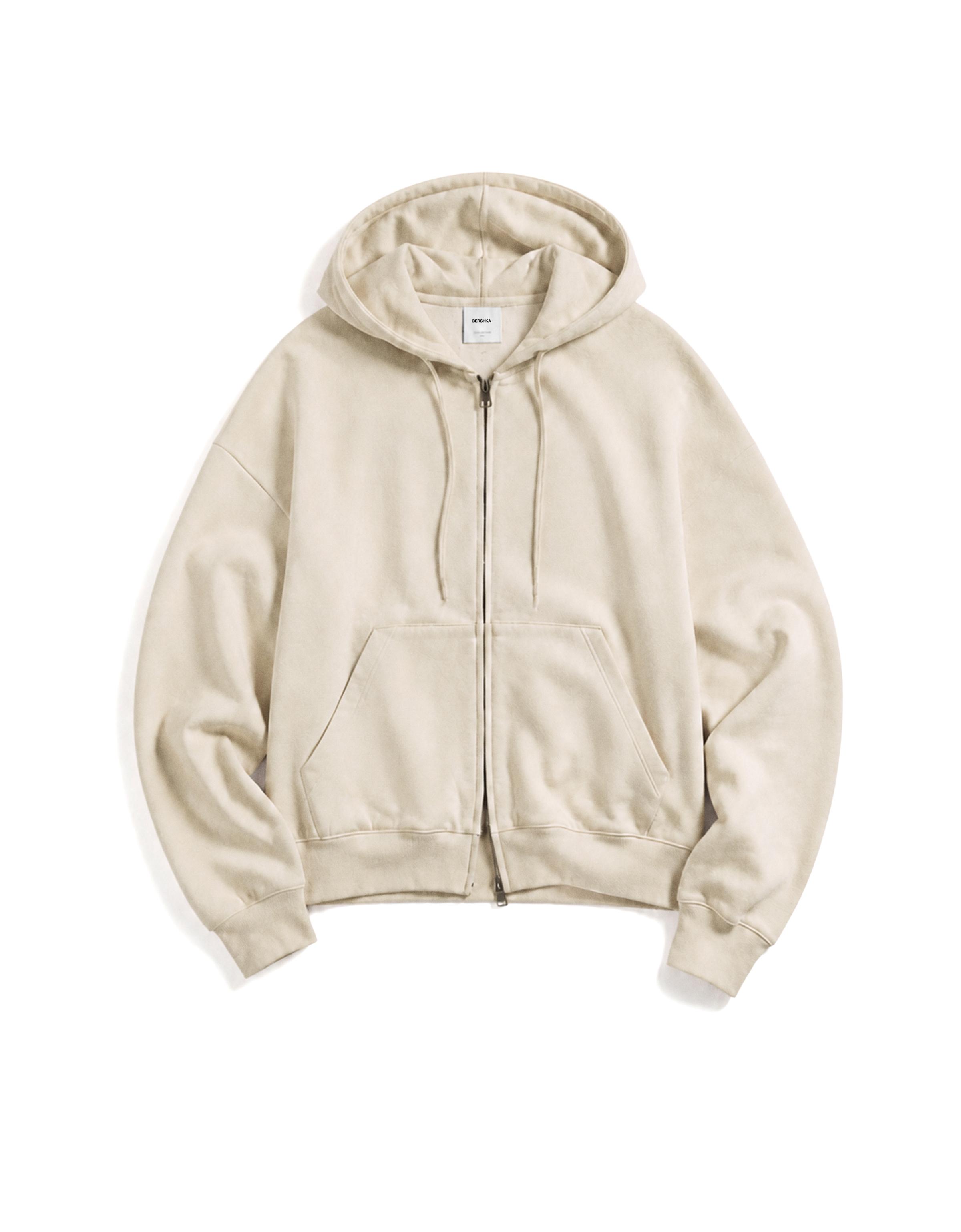 Zip-up hoodie — Stone