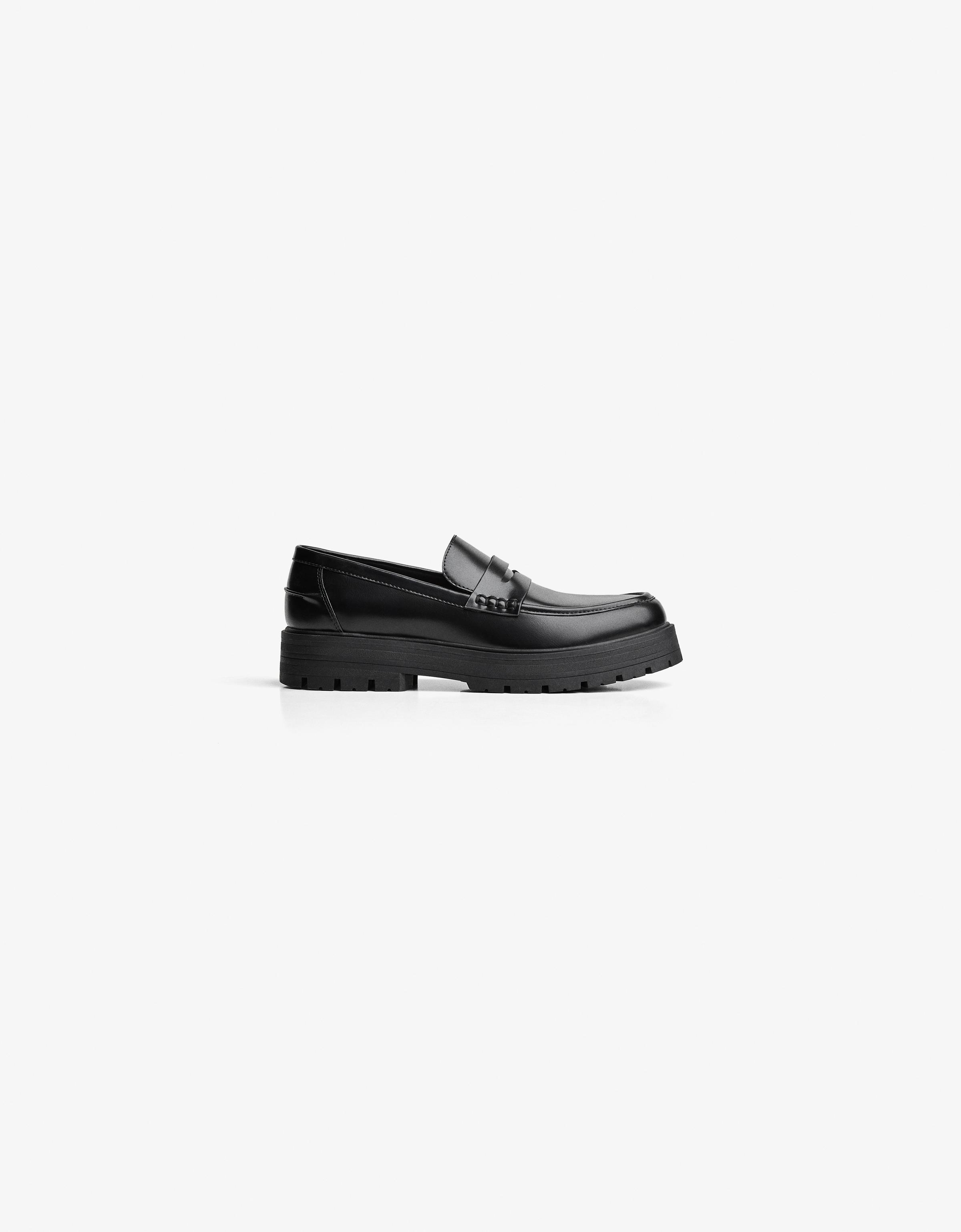Chunky sole loafers — BLACK