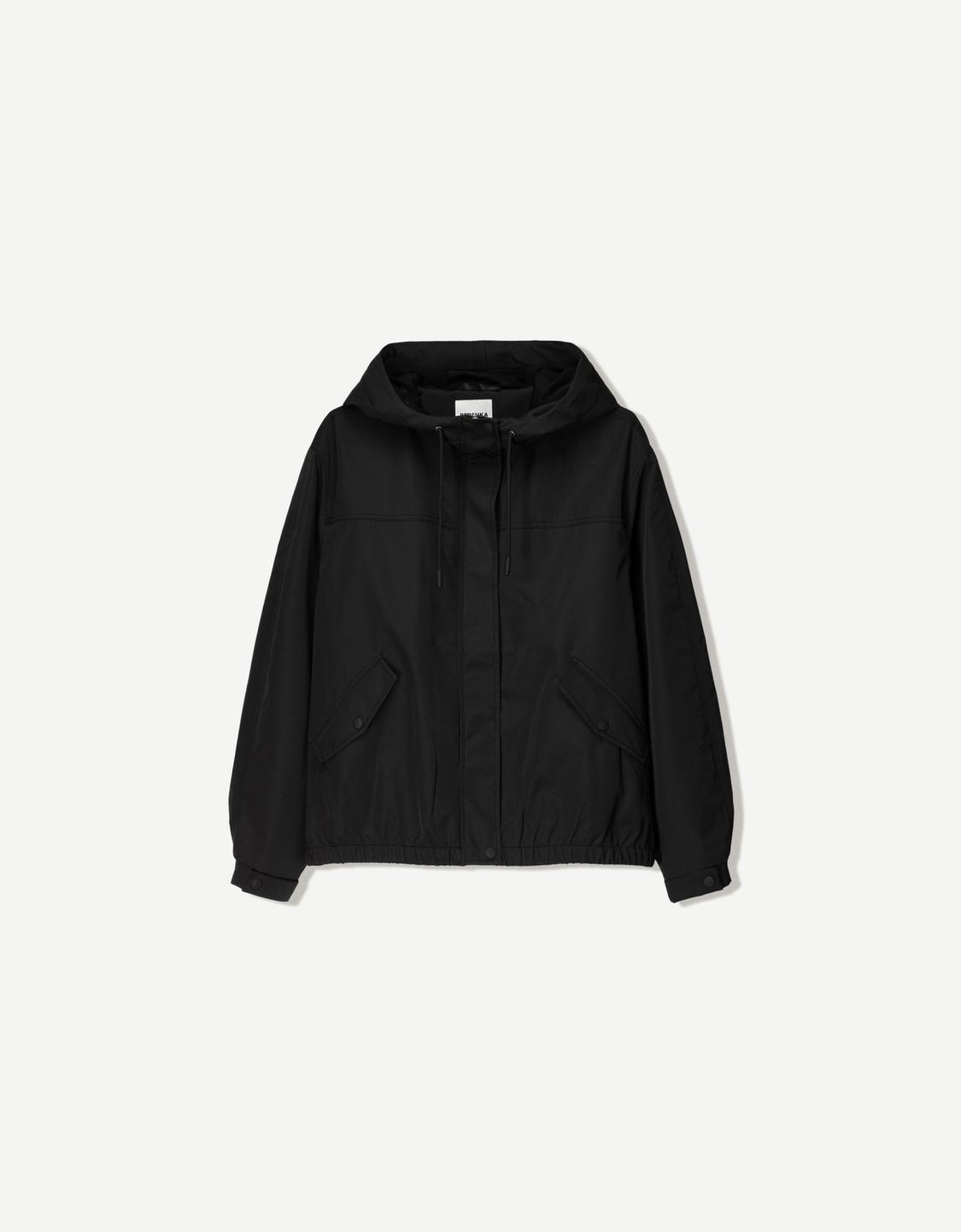 Lightweight hooded technical jacket