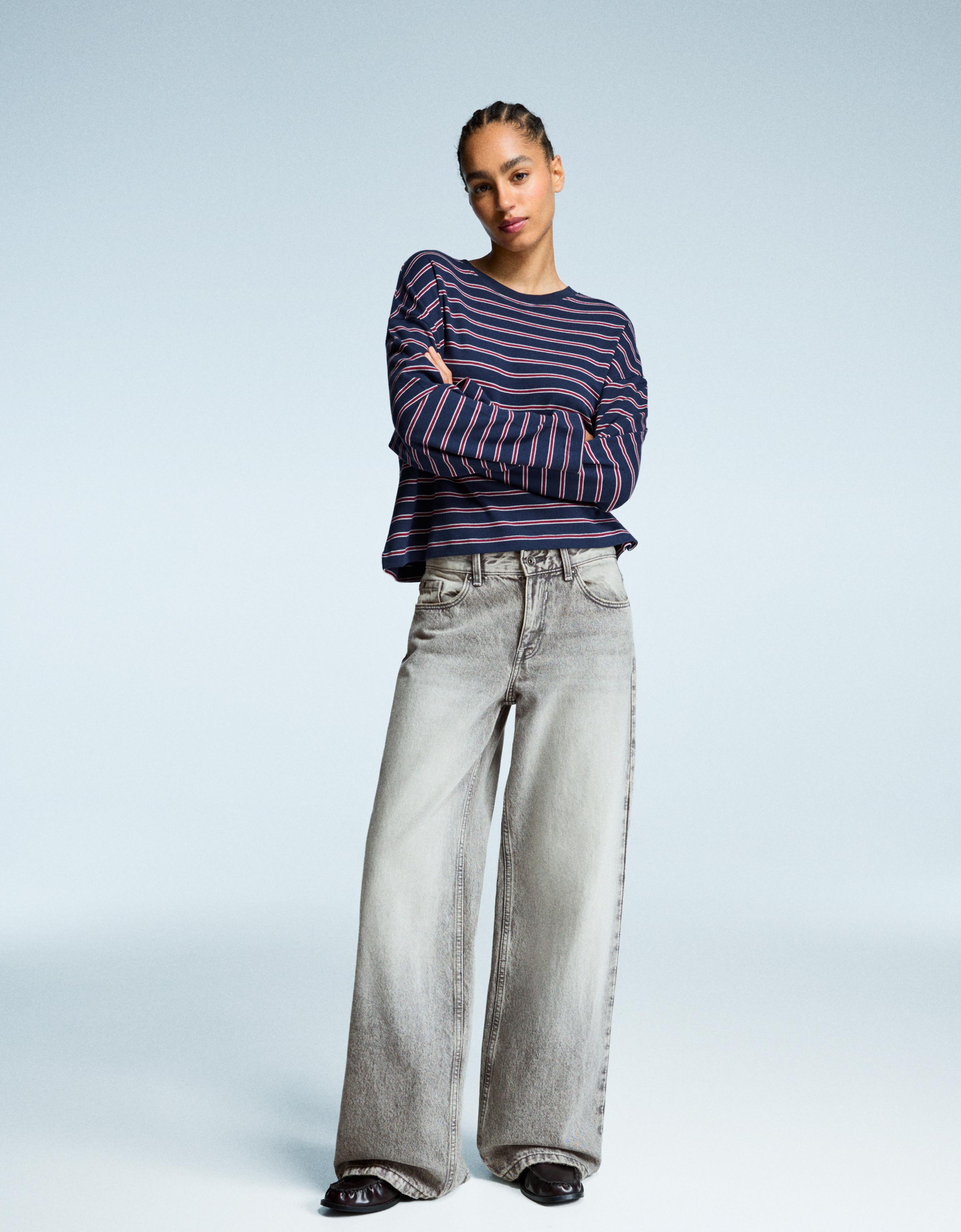 Bershka Boyfriend-Jeans Damen 42 Grau