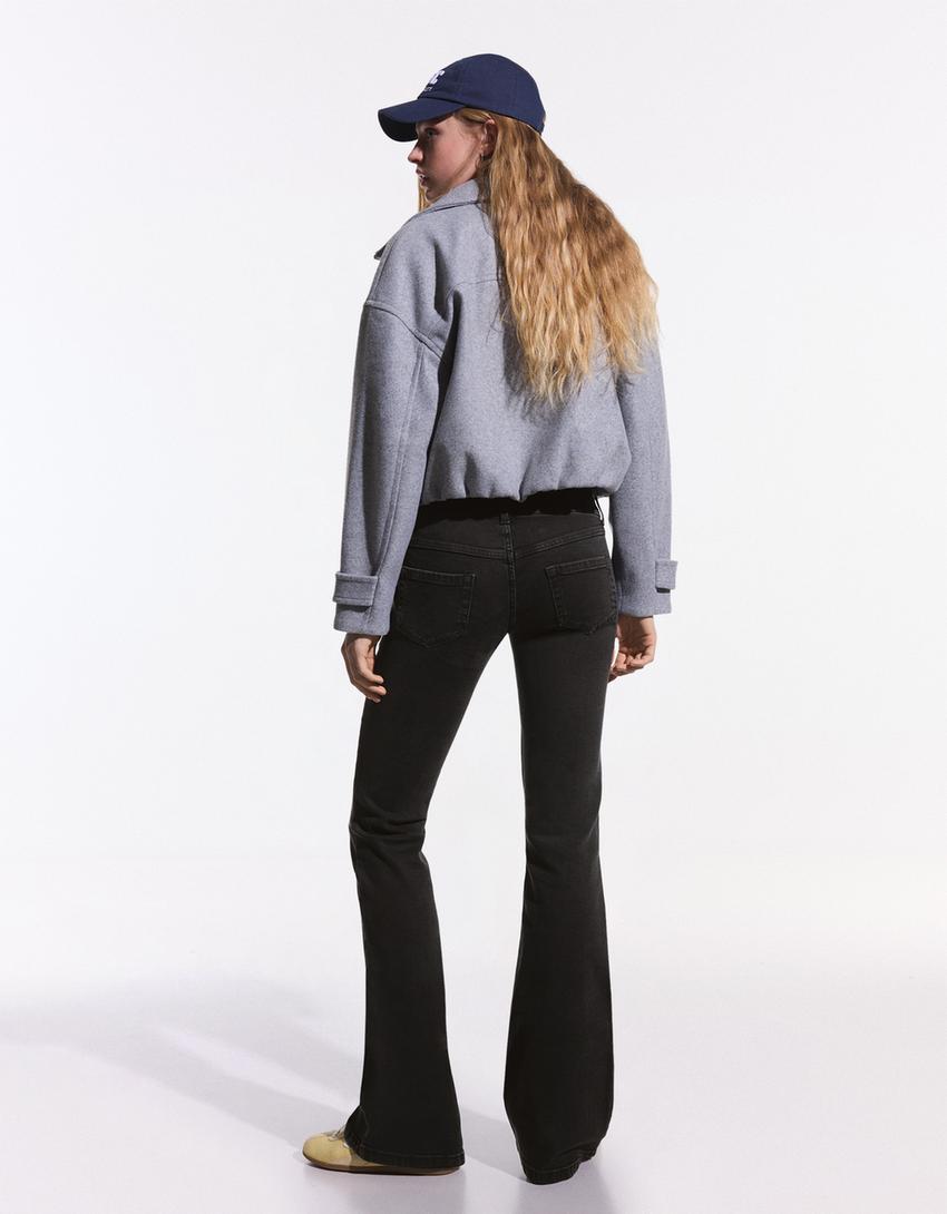 Low-rise boot-cut jeans-Black