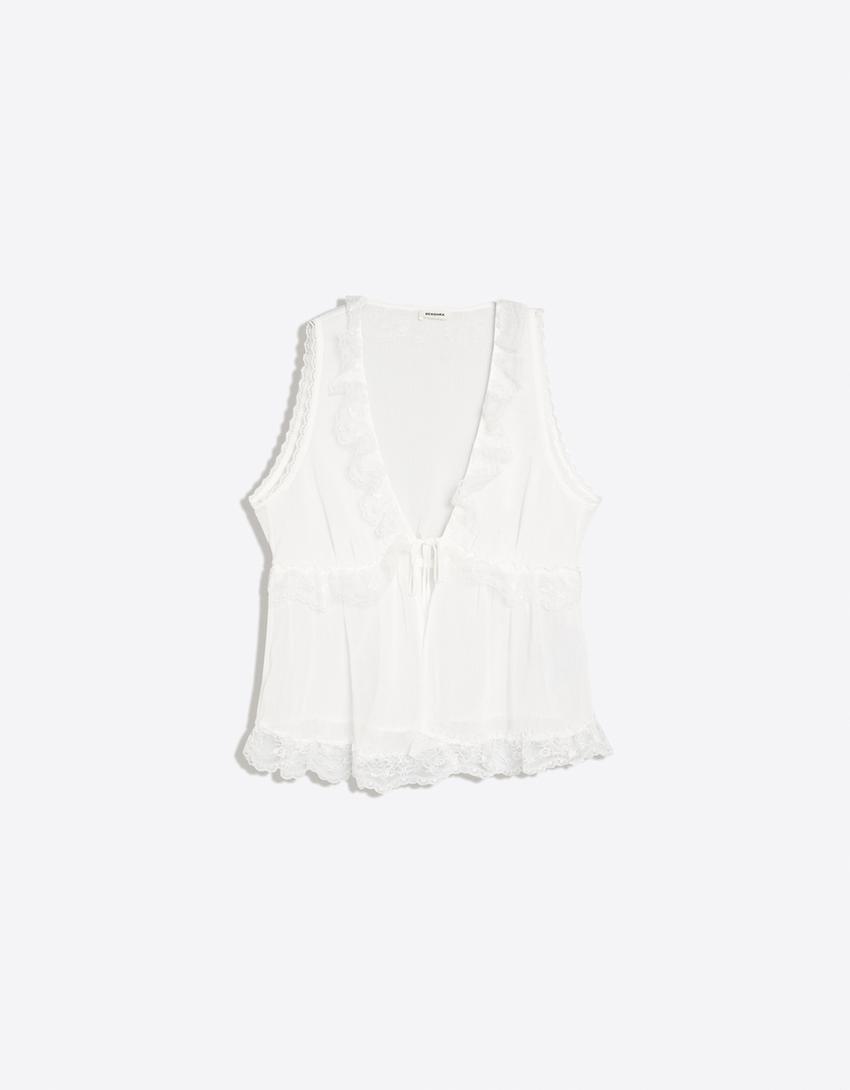 Romantic lace top-White